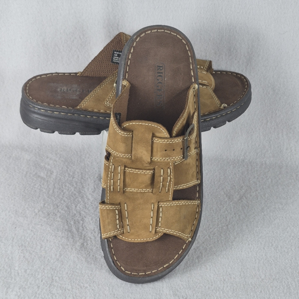 Riggers Men’s Fisherman Sandals – Brown Leather – Size 12D – EUC